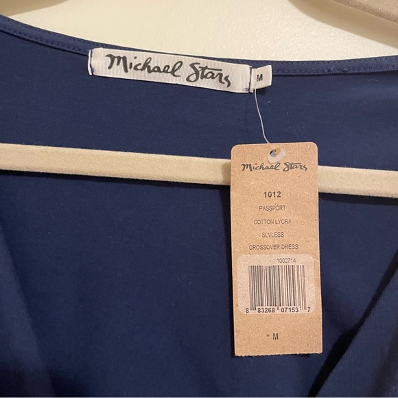 Michael Stars Sleeveless Crossover Midi Dress – Navy, Size Medium (NWT) - Picture 5 of 9